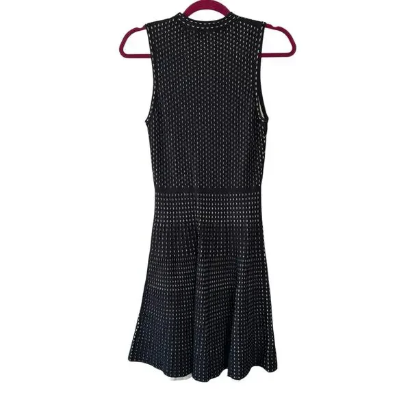 Theory Black and White Sleeveless Fit and Flare Mini Dress Women’s Small Bodycon - Picture 2 of 10